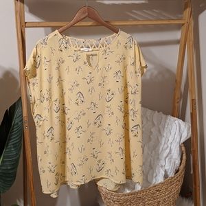 Summer yellow dolman sleeve top